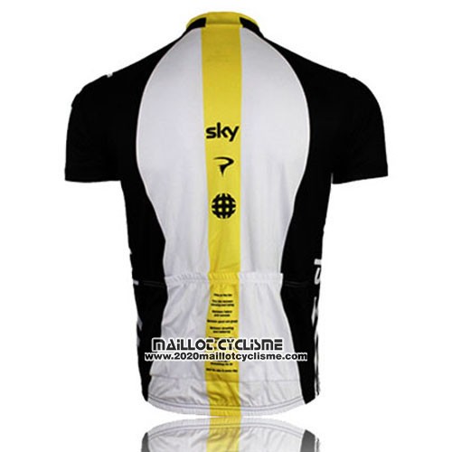 2014 Maillot Ciclismo Sky Noir et Jaune Manches Courtes et Cuissard